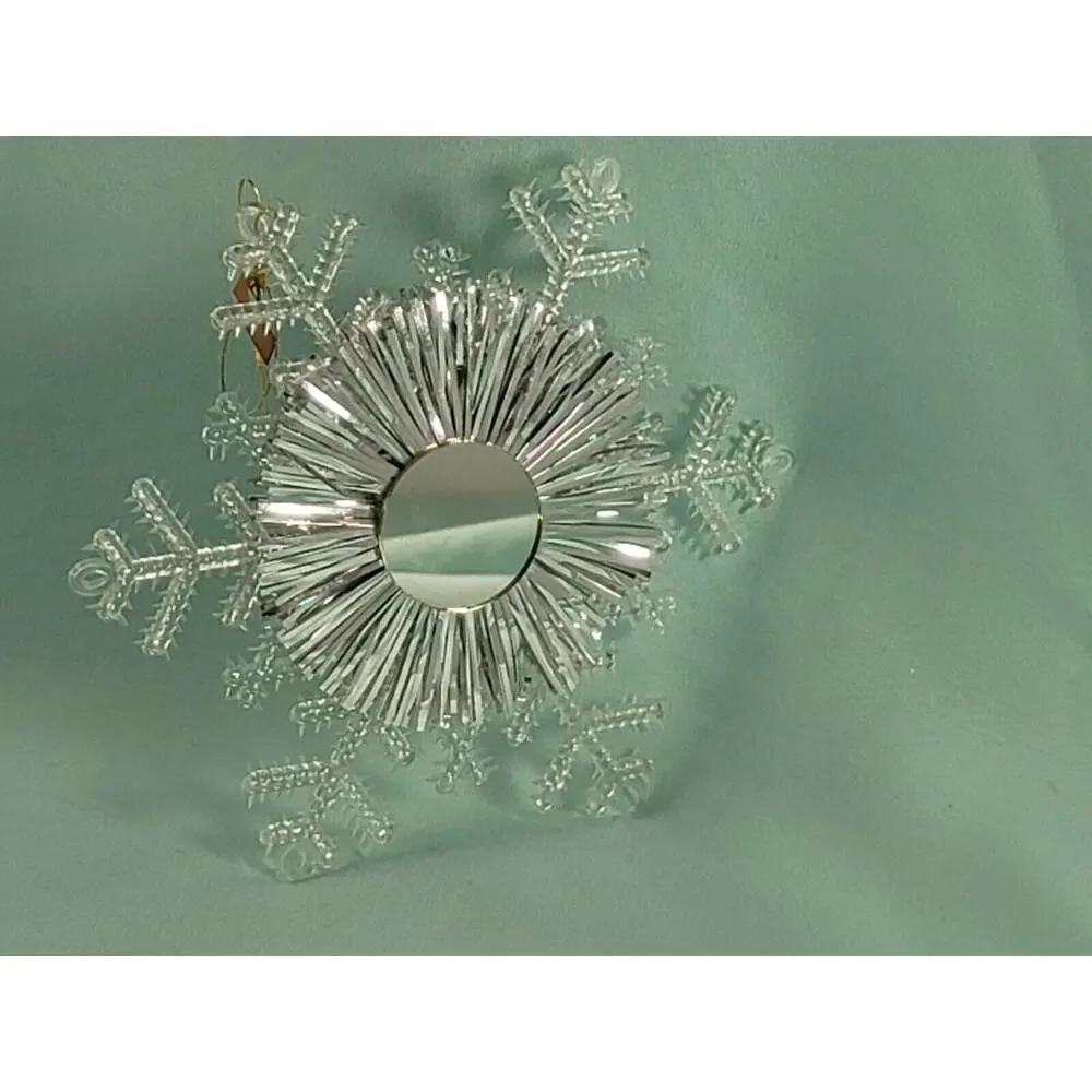 Snowman Christmas Ornaments Vintage Tin Resin Plastic Snowflake Reflector FLAW